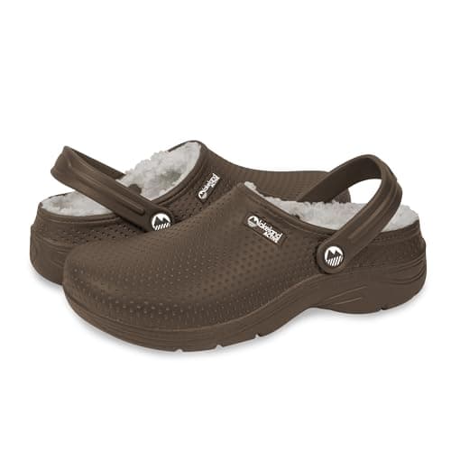 Image of Lakeland Active Men's Fleece-Lined Dockray Clogs - Chestnut Brown - 9 UK