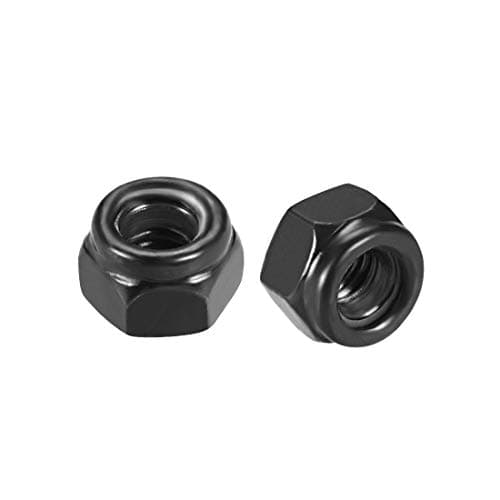 Image of sourcing map Hex Lock Nuts - M3 x 0.5mm Carbon Steel Nylon Insert Self-Locking Nuts for Fasteners, 50Pcs Black