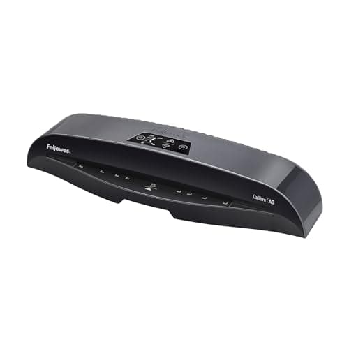 Image of Fellowes Calibre A3 Laminator Machine for Small Office Use - 1 Minute Warm Up Time with Auto Shut Off and Sleep Mode Feature – 80-125 Micron – 10 A4 Laminating Pouch Starter Pack Included - Black