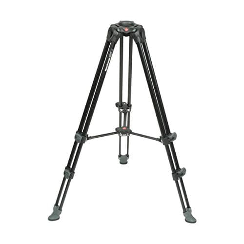 Image of Manfrotto 3-Section Aluminum Telescopic Twin Leg Video Tripod with Mid-Level Spreader