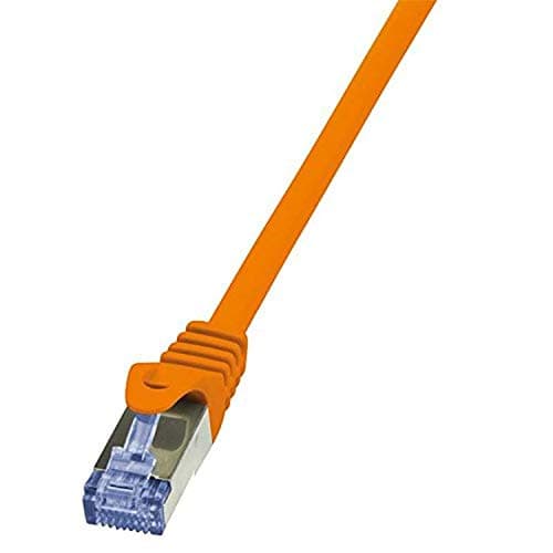 Image of LogiLink CQ3038S Cat.6A 10G S/FTP PIMF PrimeLine Patch Cable, 1 Meter Length, Orange, Orange, 1 Meter Length
