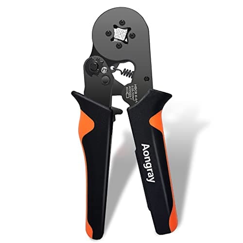 Image of Ferrule Crimper Plier, Aongray Self-Adjustable Ratchat Wire Crimping Tool [0.25-10mm² / AWG23-7], Crimping Pliers to Crimp The Bootlace Ferrules (Ferrule Crimper Plier)
