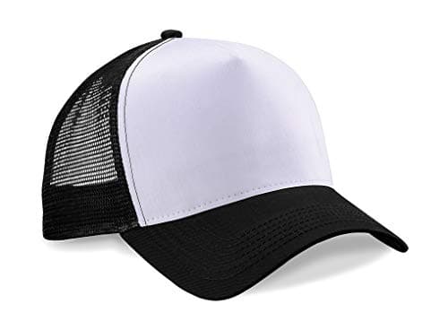 Image of Beechfield Unisex Adults Snapback Trucker Cap Black/White One Size