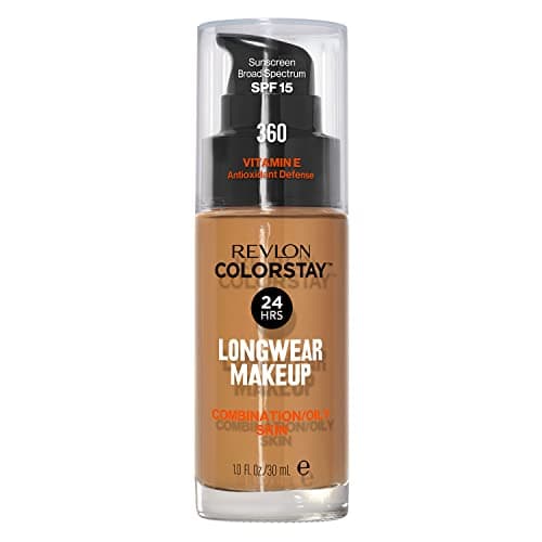 Image of Revlon Colorstay Liquid Foundation Makeup for Combination/Oily Skin SPF 15, Longwear Medium-Full Coverage with Matte Finish, Golden Caramel (360), 30 ml