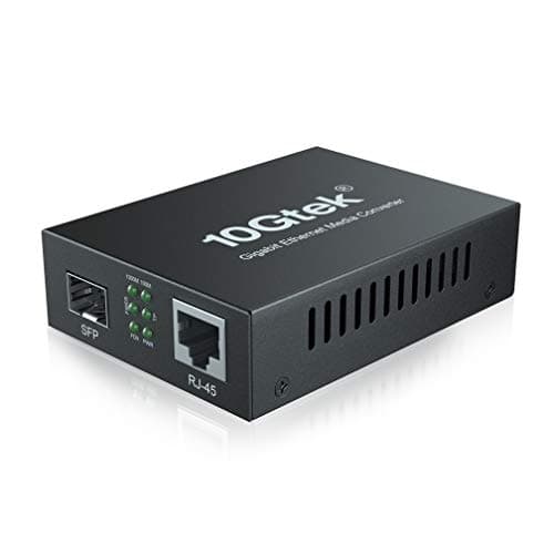 Image of Gigabit Ethernet Media Converter, Open SFP Slot, 10/100/1000M RJ45 to 1000M SFP, with a British Power Supply