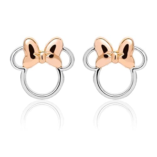 Image of Disney Minnie Mouse silver and rose gold Sterling silver Stud Earrings E901880TL.PH