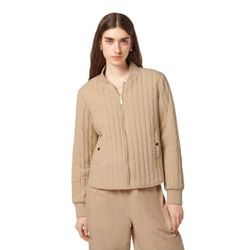 Image of Scotch & Soda Women's Reversible Quilted Bomber Bomber, Soft Camel/Abstract Sun Sand 213,