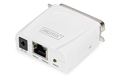 Image of DIGITUS fast Ethernet print server., white, DN-13001-1