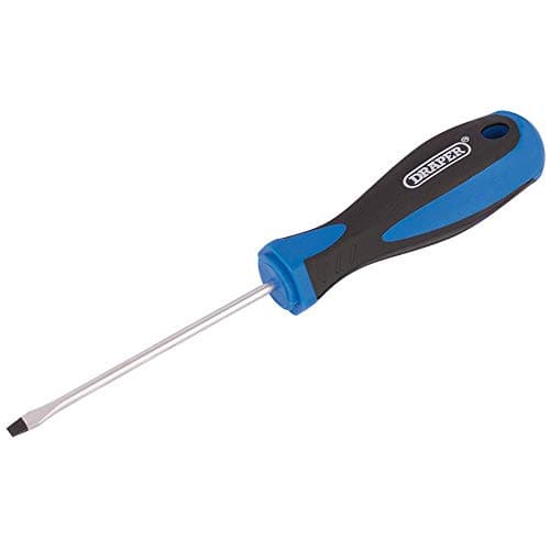 Image of Draper 63222 Engineer's Plain Slot 3.0mm Flared Tip Screwdriver, 75 mm Blade Length , Blue