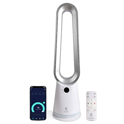 Image of EcoNour 2 in 1 Bladeless Tower fan with Heater & Cooler | 10 Speed Quiet Airflow, 4 Modes, 15 Min–9 Hrs Timer, 80° Oscillation, Heats Up to 35°C, Plasma Function, Remote & Alexa Compatible
