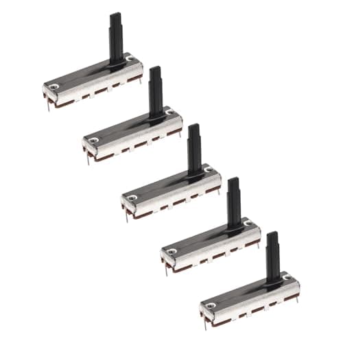 Image of sourcing map 5Pcs Straight Single Linear Slide Potentiometer 3 Pin B50K 35mm(L) 20mm Travel 20mm Handle Fader Variable Resistors Mixer Electronic Potentiometer for Dimming Tuning