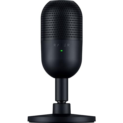 Image of Razer Seiren V3 Mini - Ultra-compact USB Microphone (14 mm Condenser Mic, Supercardioid Pickup Pattern, Tap-to-Mute Sensor with LED Indicator, Built-in Shock Absorber, Plug-and-Play Design) Black