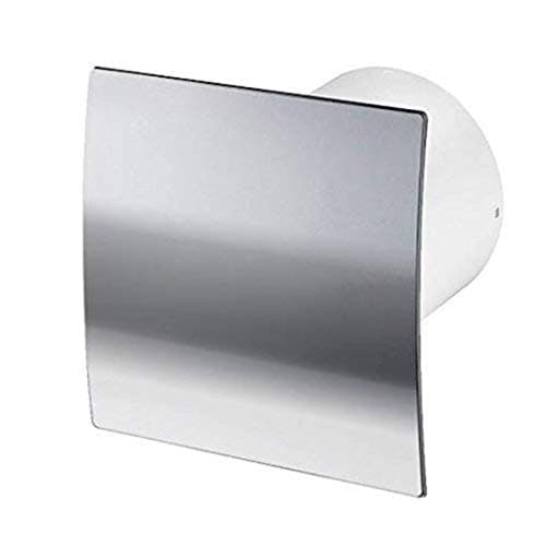 Image of Manrose DECO100TC 4" 100mm Run On Timer Chrome Extractor Bathroom Shower Fan (Chrome Timer 1-20min)