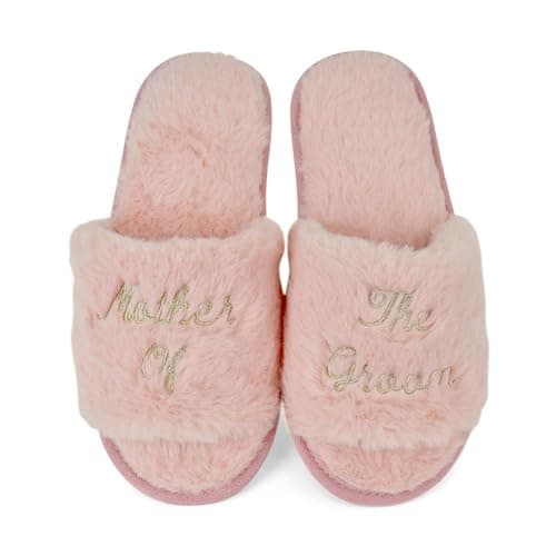 Image of A2Z Women Fluffy Slipper Faux Fur Open Toe Furry Fur House - SLPR LDS AZ31923 Groom Pink 5/6 UK