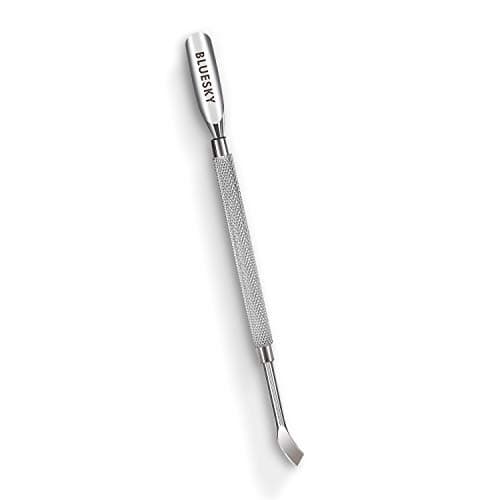 Image of Bluesky Cuticle Pusher Tool and Nail Cleaner, Professional, Double Ended, Metal, Stainless Steel, Gel Nail Polish Remover, Scraper