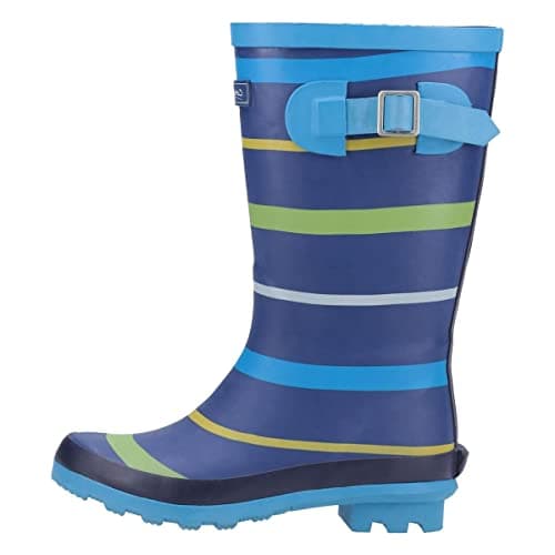 Image of Cotswold Stripe Wellington Boot Mens Blue/Green/Yellow Size 5