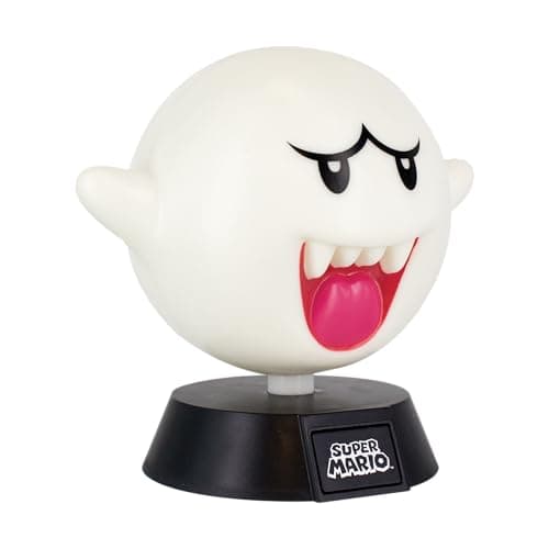 Image of Paladone Super Mario Icons Boo Light – 10cm LED Character Light, Battery Powered, Official Nintendo Merchandise