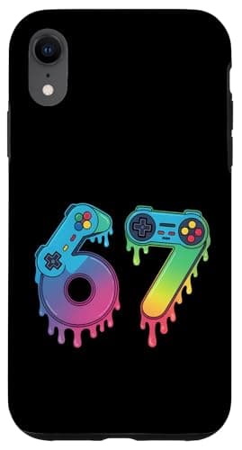 Image of Funny Six Seven 6 7 Meme Gen Alpha Gaming Gamer 6 7 Boy Girl Case for iPhone XR