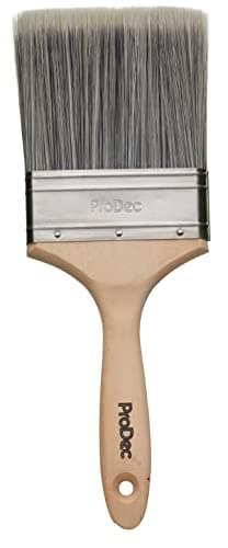 Image of ProDec 4 inch Decorator Synthetic Paint Brush for a Smooth Finish Painting with Emulsion, Gloss and Satin Paints on Walls, Ceilings, Wood and Metal, 4" 100mm