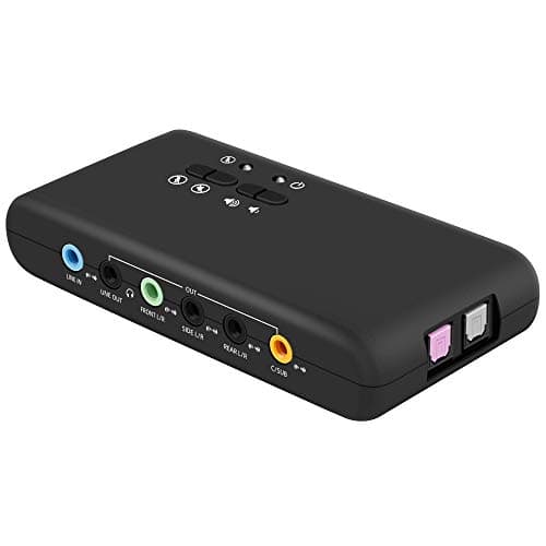 Image of LEAGY USB 7.1 External Sound Card, 8-Channel - 7.1 Channel USB Soundbox - UP to 8 Speakers - Dynamic 3D Surround Sound - Simultaneous Recording and Playback - Analog and Digital Audio Equipment