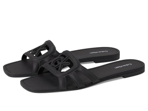 Image of Calvin Klein Women's Yoana Flat Sandal, Black 001, 5.5 UK
