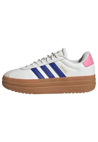 Image of adidas Women's VL Court Bold Shoes, Core White/Semi Lucid Blue/Bliss Pink, 3.5 UK