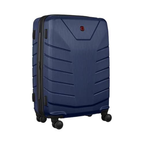 Image of WENGER Pegasus Medium Hard-Shell Suitcase with 4 Wheels, Trolley, Medium, 66 (79) L, Security Lock, Women Men, Travel Vacation, Blue, 610851