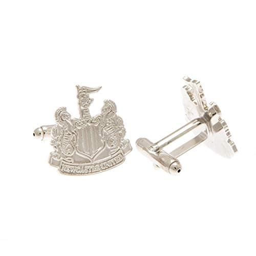 Image of Newcastle United FC Silver Plated Crest Cufflinks, Silver, One Size