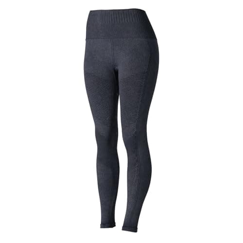 Image of HORZE Women's Vanessa Seamless Leggings with Silicone Full Seat in Denim Look, Blue, M/L