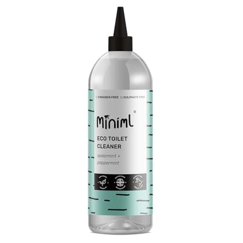 Image of Miniml Eco Toilet Cleaner Spearmint & Peppermint 1L - All Natural Limescale Remover, Descaler and Heavy Duty Refill Rim & Bowl Cleaning Liquid Antibacterial Bleach - 100% Vegan & Cruelty Free