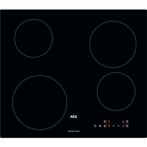 Image of AEG 3000 Series Induction Hob 60cm, 4 Cooking Zones, IBX64200CB, Precise Touch Control, Fast Heat & Booster Function, Key Lock Safety, Built-In Electric Induction Cooktop, 560×490×480 mm, Black Glass
