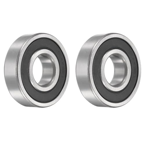 Image of sourcing map 2pcs 6305-2RS Bearing 25x62x17mm, Chrome Steel Double Rubber Seals Precision Bearing, Lubricated Deep Groove Ball Bearings, P6 (ABEC 3)