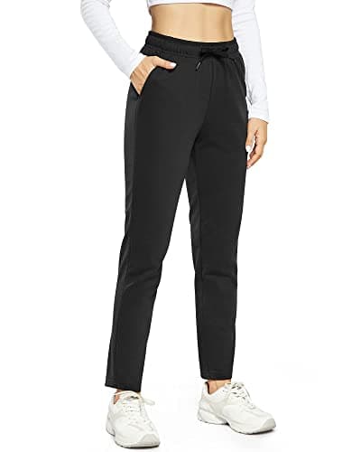Image of OUGES Womens Cotton Joggers Open Bottom Jogging Sweatpants Sports Trousers Tracksuit Bottoms Lounge Pants with Pocket (Black,S)