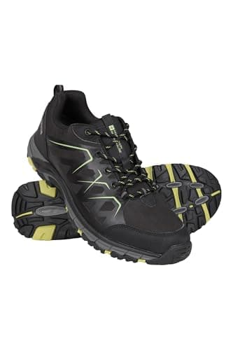 Image of Mountain Warehouse Inca Mens Waterproof Rip-Stop Active Shoes - Rubber Outsole, EVA Cushioning & Mesh Lined - Summer Spring Walking, Hiking, Outdoors & Trekking Black Adult Shoe Size 11