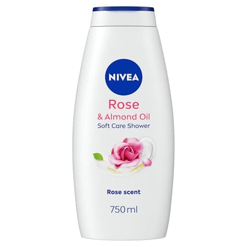 Image of NIVEA Rose & Almond Oil Shower Cream (750ml), Moisturising Shower Gel with Almond Oil, Luxurious Body Wash for Women, Body Wash with Vitamin C, E