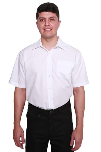 Image of Mirabella Health & Beauty Men's Classic Shirt Short Sleeve White 17.5''