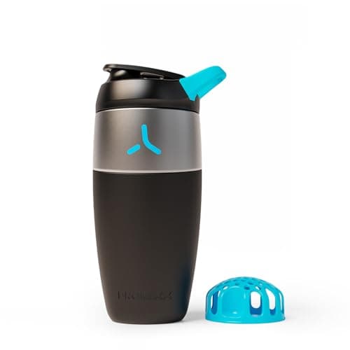 Image of Promixx Pursuit Stainless Steel Shaker Bottle - 760ml Lightweight Metal Protein Mixer with Snap-Fit Agitator for Smooth Shakes - Leak-Proof Odor-Resistant Gym Shaker Cup for Fitness - Black