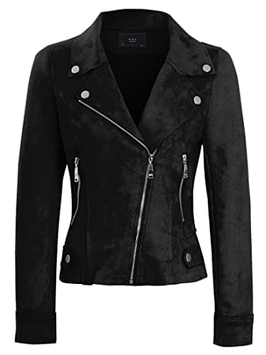 Image of SS7 Womens Faux Suede Biker Jacket Black