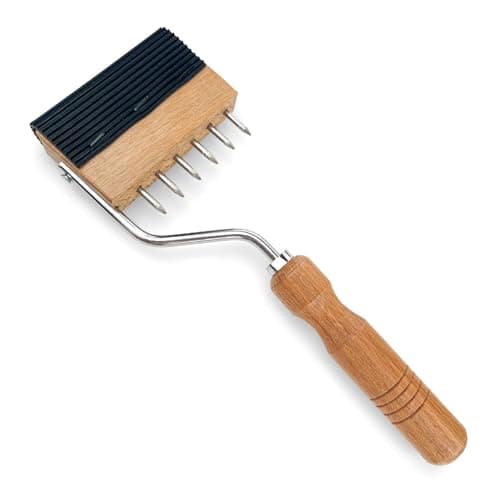Image of Betinyar 11×3.6×1.1in Wood Handle Webbing Stretcher, Brown Gooseneck Webbing Stretcher, Upholstery Tools for Stretching Leather and Tidying the Carpet, Upholstery Tools and Supplies