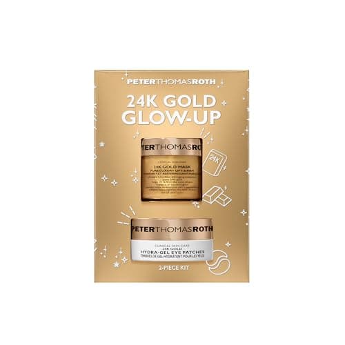 Image of Peter Thomas Roth Holiday Kit – 24K Gold 2-Piece Luxury Skincare Set – 50ml 24K Gold Mask + 15 Pairs Hydra-Gel Eye Patches – Anti-Ageing, Firming & Hydrating