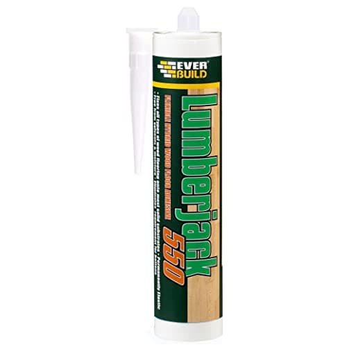 Image of Everbuild Lumberjack 550 Flexible Hybrid Floor Adhesive – Water-Free – Rapid Setting – Flexible – Buff – 300ml