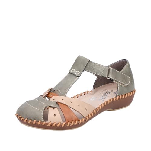 Image of Rieker Maria Womens Sandals 6.5 UK Olive/Beige/Clay