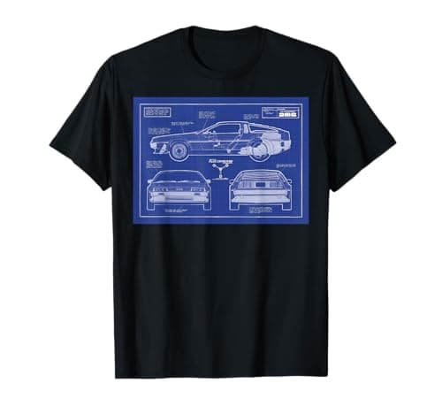 Image of Back To The Future Time Machine Schematics T-Shirt