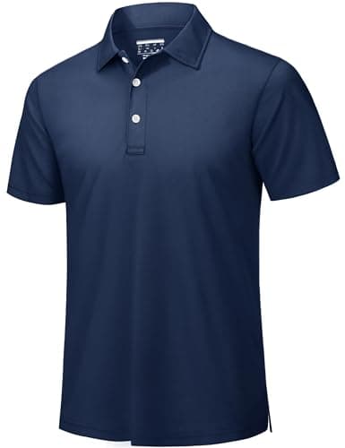 Image of TACVASEN Golf Shirts for Men Short Sleeve Polo Shirts Breathable Quick Dry Summer Casual Work Polo Tops Navy,2XL