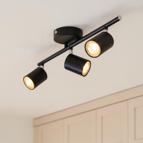 Image of CGC Lighting Modern Contemporary Design Adjustable Heads GU10 Ceiling Spot Lights (Black, Triple Bar)