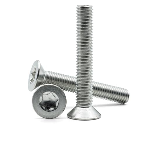 Image of Hippo Hardware M2.5 (2.5mm X 6mm) Torx TX Countersunk Machine Screws CSK 6 Lobe Star A2 Stainless Steel Bolts (Pack of 20)