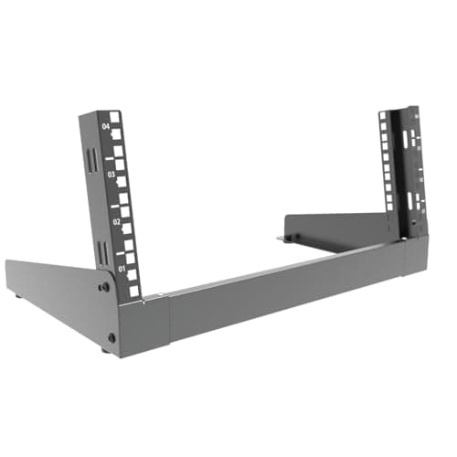 Image of JINGCHENGMEI 4U Desktop Network Rack 19 inches Small Open Frame Rack 2 Post Free-Standing Tabletop Rack for Server, Patch Panel, Date, AV, IT,Studio or Networking Equipments (4U)