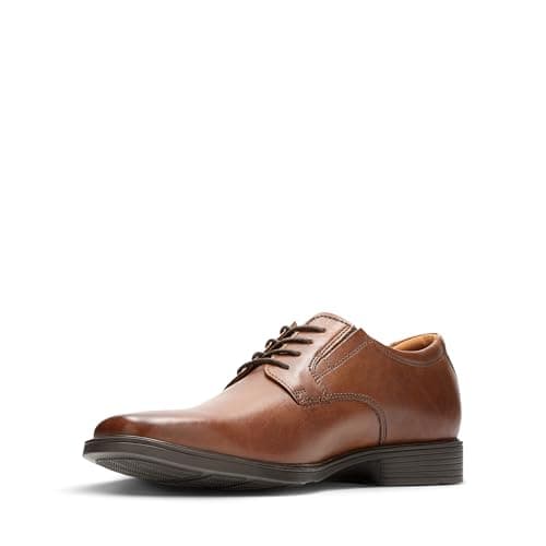Image of Clarks Men's Tilden Plain Derbys, Brown Dark Tan Leather, 7 UK