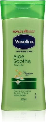 Image of 6 x Vaseline Intensive Care Body Lotion – Aloe Soothe Soothes Dry, Cracked Skin – 200 ml