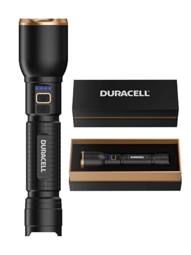 Image of Duracell DF3000R Pro LED Torch - 3000 Lumens, Focusable, 160 m Beam Range, USB-C Rechargeable, 21700 Li-ion Battery, Various Light Modes, Splashproof, Includes Gift Box